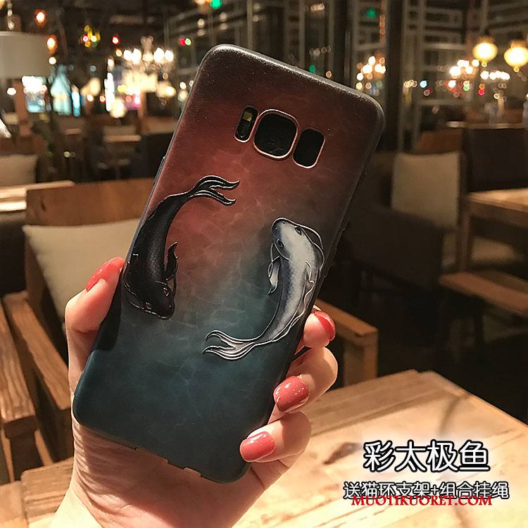 Samsung Galaxy S8+ Tuki Pesty Suede Kuori Puhelimen Kuoret Väriset Musta Tähti