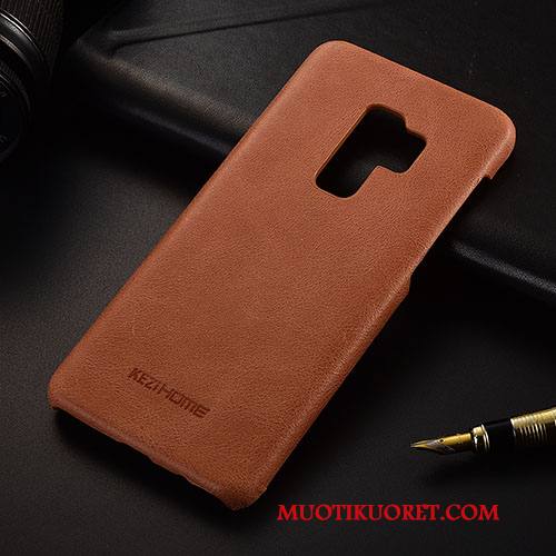 Samsung Galaxy S9 Kuori Aito Nahka Suojaus Ultra Pesty Suede Kotelo Tuntea Tähti