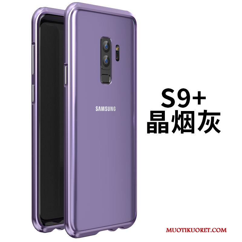 Samsung Galaxy S9+ Kuori Kehys Kotelo Metalli Tähti Sininen Lasi Puhelimen Kuoret