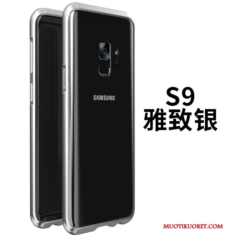 Samsung Galaxy S9 Kuori Kehys Puhelimen Kuoret Kotelo All Inclusive Metalli Musta Lasi