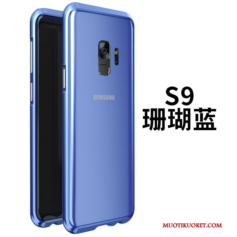 Samsung Galaxy S9 Kuori Kehys Puhelimen Kuoret Kotelo All Inclusive Metalli Musta Lasi