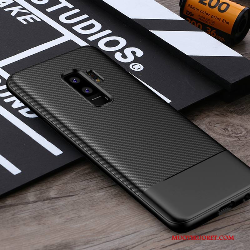 Samsung Galaxy S9+ Kuori Murtumaton Musta Suojaus Pesty Suede Puhelimen Kuoret Punainen