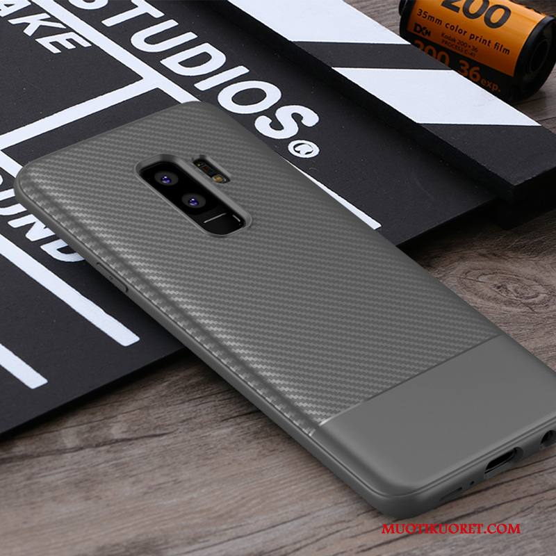 Samsung Galaxy S9+ Kuori Murtumaton Musta Suojaus Pesty Suede Puhelimen Kuoret Punainen