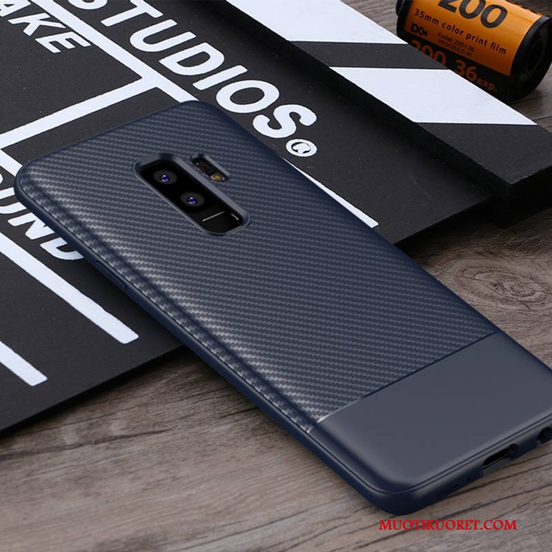 Samsung Galaxy S9+ Kuori Murtumaton Musta Suojaus Pesty Suede Puhelimen Kuoret Punainen