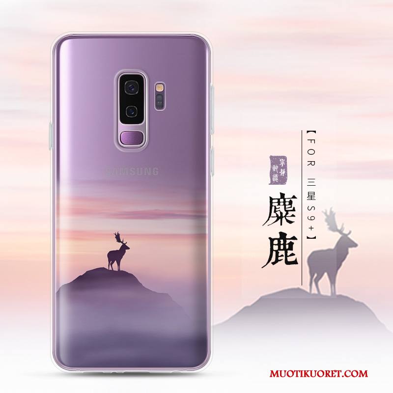 Samsung Galaxy S9+ Kuori Suojaus Puhelimen Kuoret Violetti Silikoni Läpinäkyvä Luova Trendi