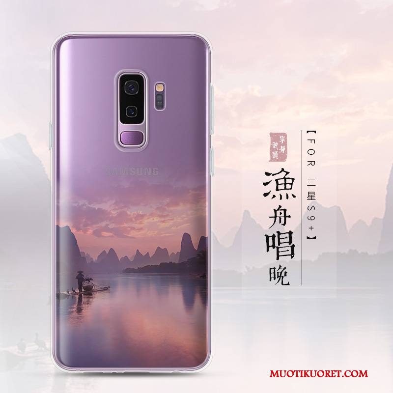 Samsung Galaxy S9+ Kuori Suojaus Puhelimen Kuoret Violetti Silikoni Läpinäkyvä Luova Trendi