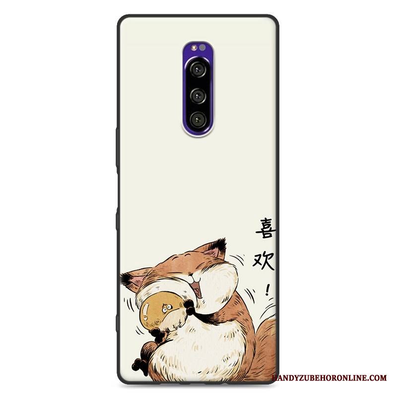 Sony Xperia 1 Kuori Pesty Suede Sarjakuva Puhelimen Kuoret Silikoni Kulta Kotelo Ihana