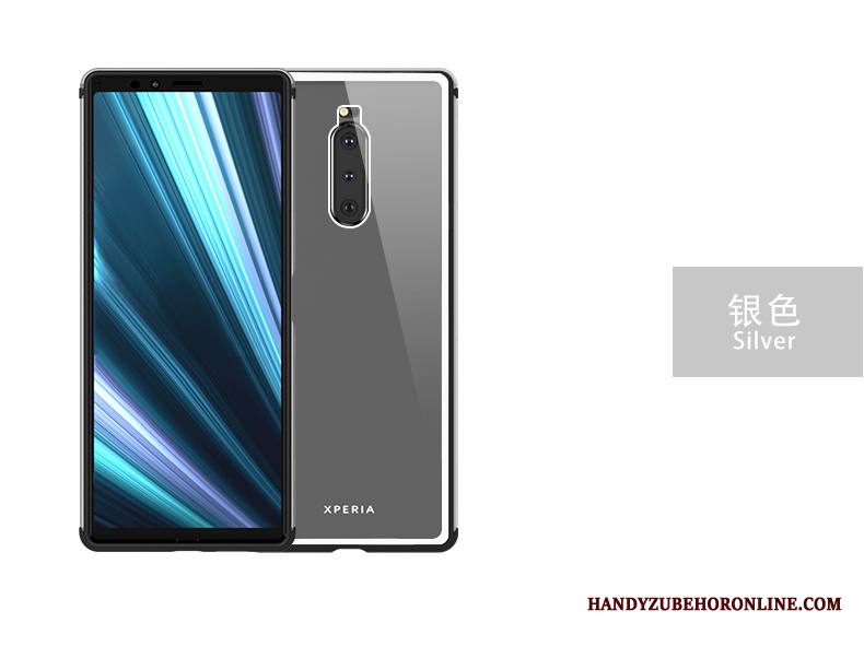 Sony Xperia 1 Kuori Suojaus Kehys Hopea Läpinäkyvä All Inclusive Takakansi Puhelimen Kuoret