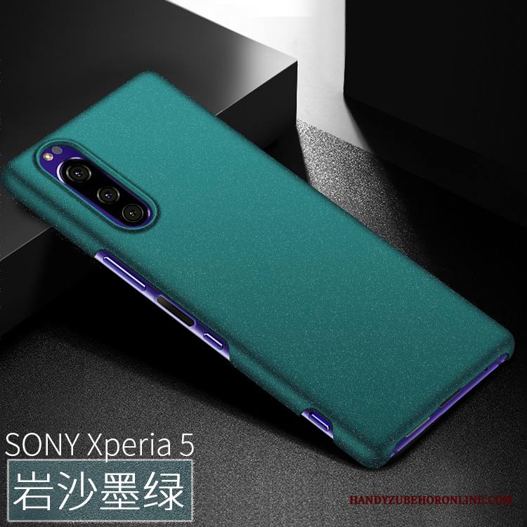 Sony Xperia 5 Kuori Suojaus Kova Pesty Suede Murtumaton Ohut Vihreä Puhelimen Kuoret