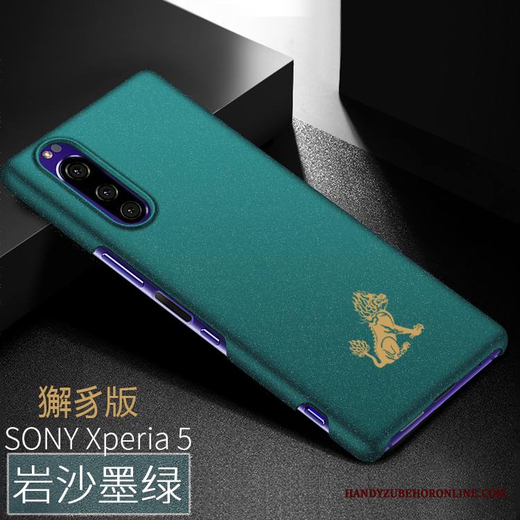 Sony Xperia 5 Kuori Suojaus Kova Pesty Suede Murtumaton Ohut Vihreä Puhelimen Kuoret