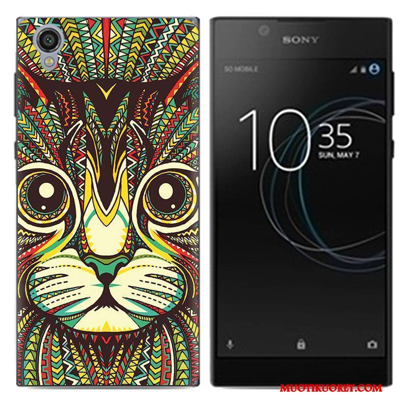 Sony Xperia L1 Kuori Luova Puhelimen Kuoret Suojaus Maalaus Valkoinen Pehmeä Neste Murtumaton