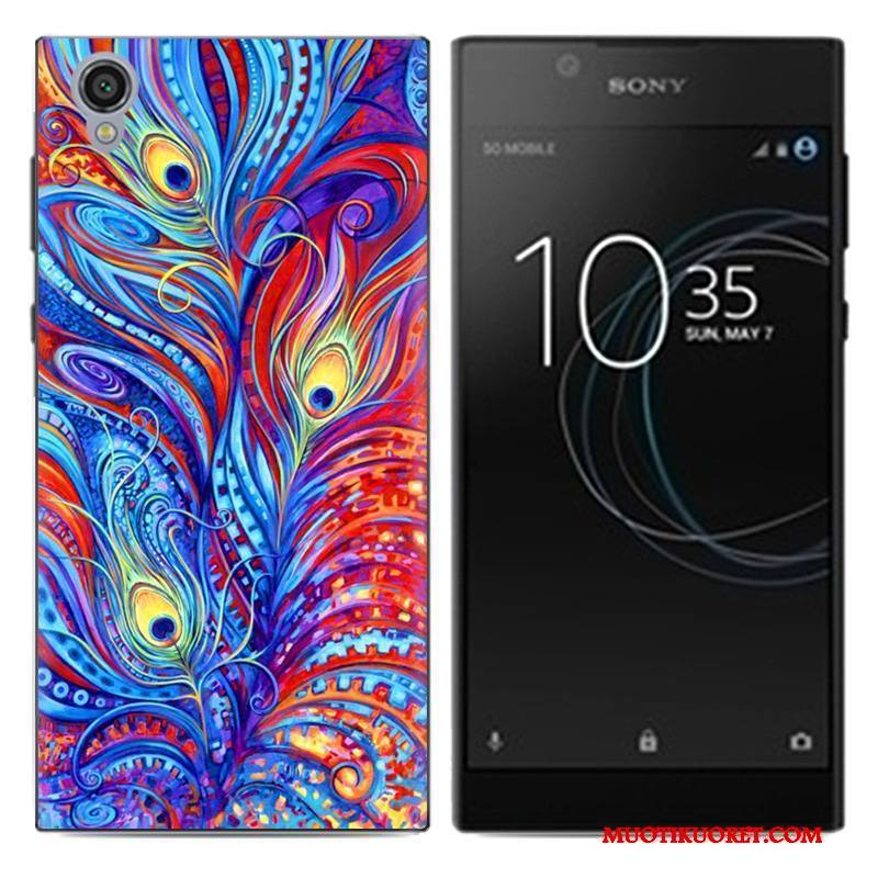 Sony Xperia L1 Kuori Luova Puhelimen Kuoret Suojaus Maalaus Valkoinen Pehmeä Neste Murtumaton