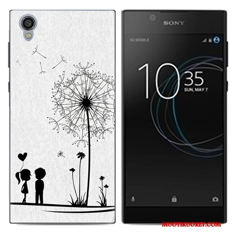 Sony Xperia L1 Kuori Luova Puhelimen Kuoret Suojaus Maalaus Valkoinen Pehmeä Neste Murtumaton