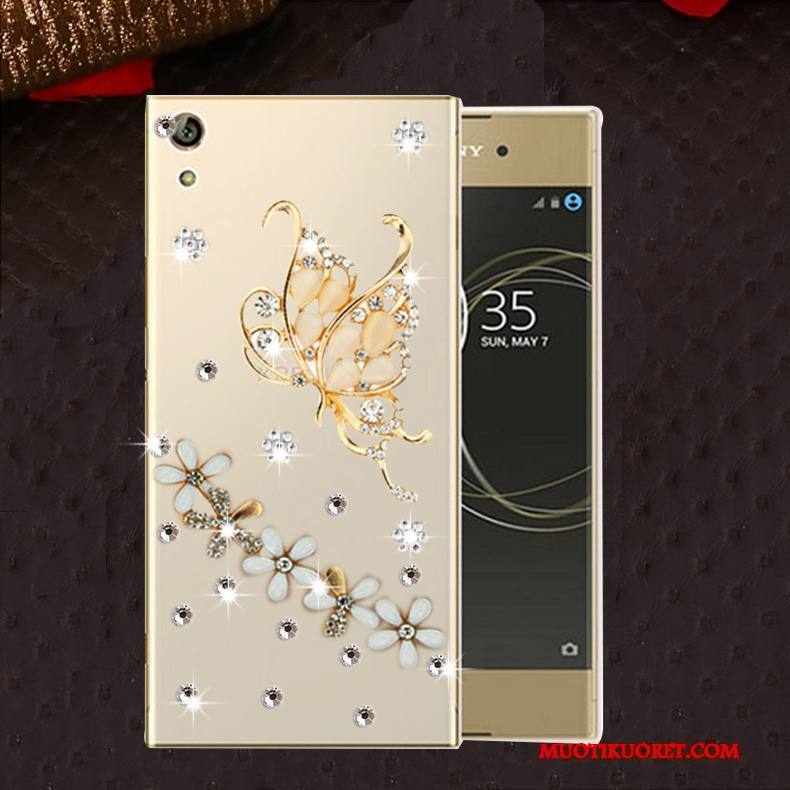 Sony Xperia L1 Kuori Suojaus Murtumaton Kotelo Pehmeä Neste Strassi Silikoni Puhelimen Kuoret