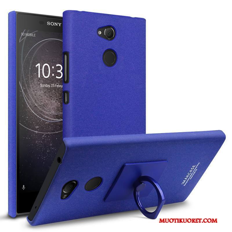 Sony Xperia L2 Puhelimen Kuoret Rengas Kuori Suojaus Pesty Suede Kotelo Musta