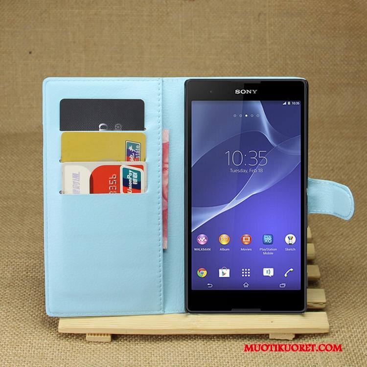 Sony Xperia T3 Kuori Puhelimen Puhelimen Kuoret Nahkakotelo Violetti Suojaus