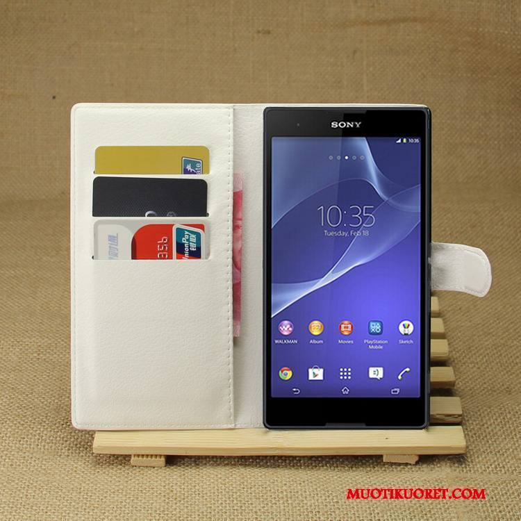 Sony Xperia T3 Kuori Puhelimen Puhelimen Kuoret Nahkakotelo Violetti Suojaus