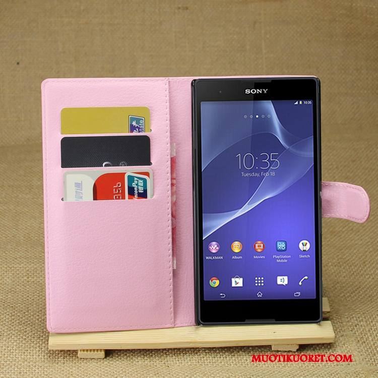 Sony Xperia T3 Kuori Puhelimen Puhelimen Kuoret Nahkakotelo Violetti Suojaus