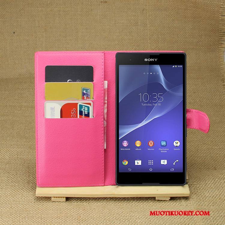 Sony Xperia T3 Kuori Puhelimen Puhelimen Kuoret Nahkakotelo Violetti Suojaus