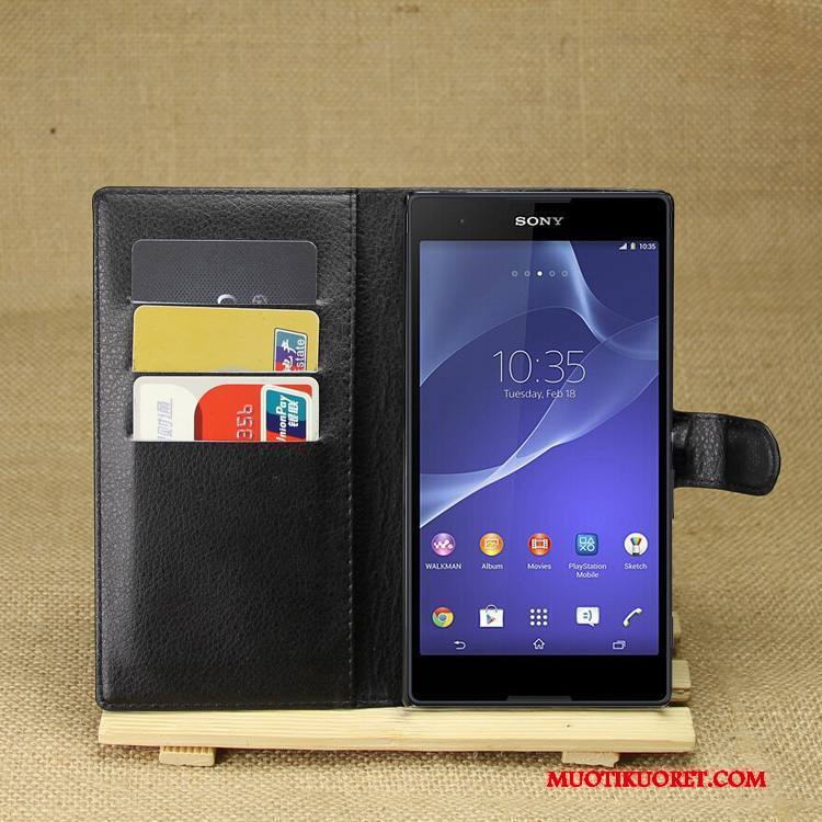 Sony Xperia T3 Kuori Puhelimen Puhelimen Kuoret Nahkakotelo Violetti Suojaus