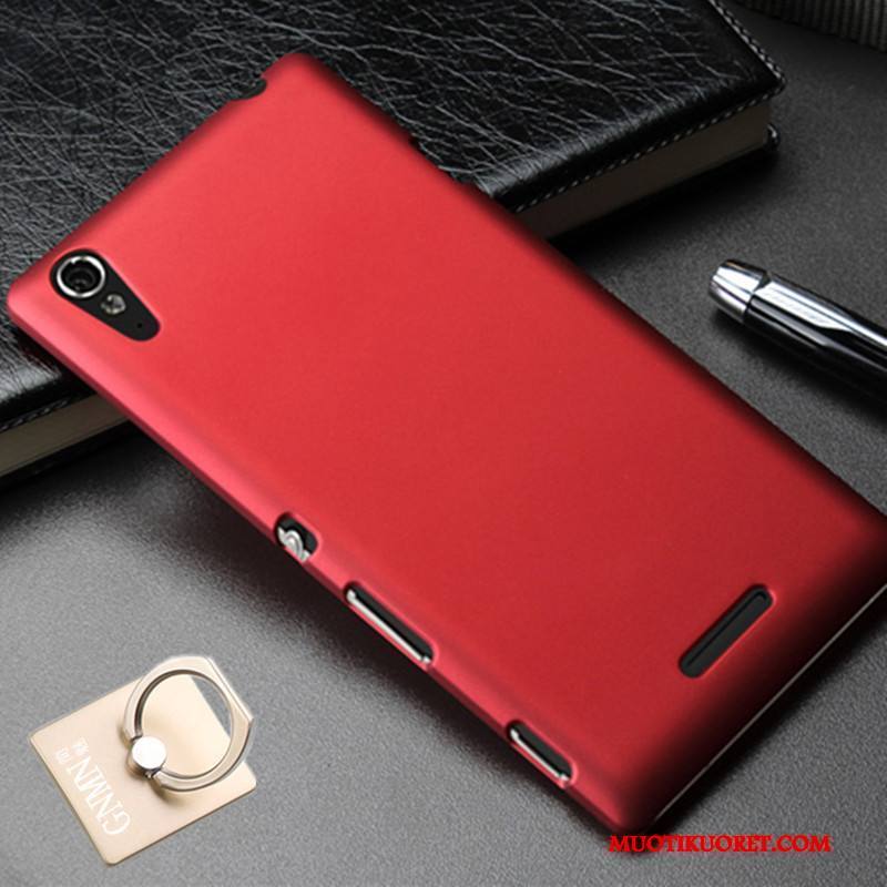 Sony Xperia T3 Pesty Suede Suojaus Punainen Kuori Kotelo Kova Puhelimen Kuoret