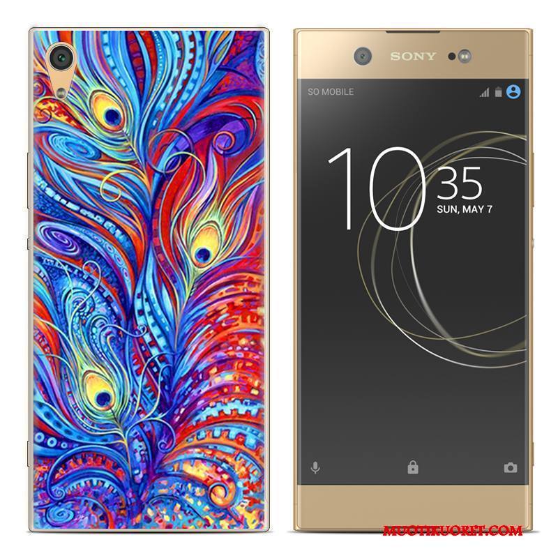 Sony Xperia Xa1 Plus Maalaus Pehmeä Neste Kuori Punainen Puhelimen Puhelimen Kuoret Kotelo