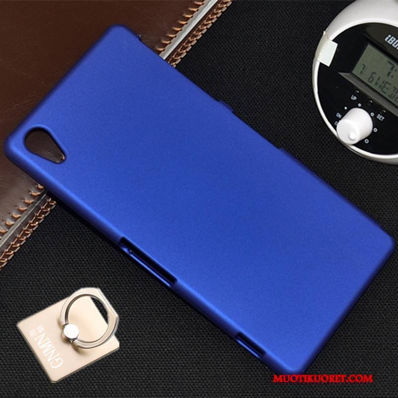 Sony Xperia Z1 Kuori Sininen Pesty Suede Kotelo Kova Puhelimen Kuoret Suojaus