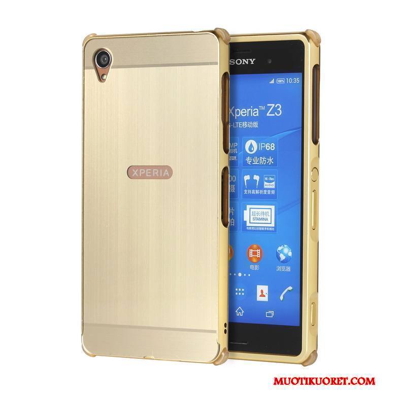 Sony Xperia Z3+ Kuori Kulta Pinkki Kehys Suojaus Puhelimen Kuoret Kotelo 3d