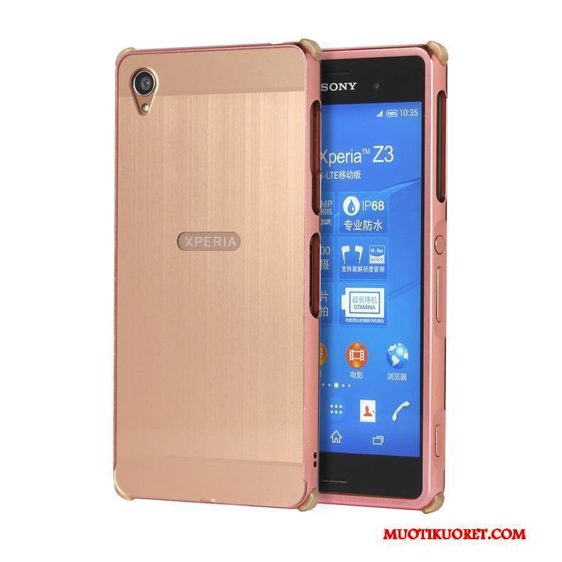 Sony Xperia Z3+ Kuori Kulta Pinkki Kehys Suojaus Puhelimen Kuoret Kotelo 3d