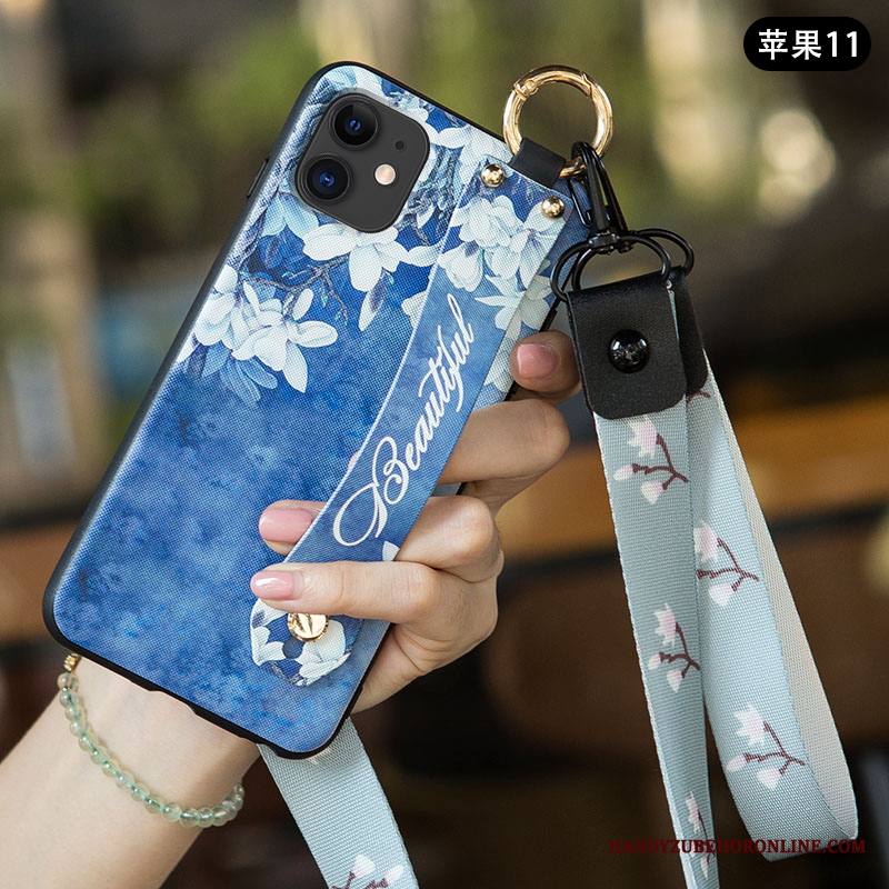 iPhone 11 Kotelo Kustannukset All Inclusive Sininen Kuori Luova Pesty Suede