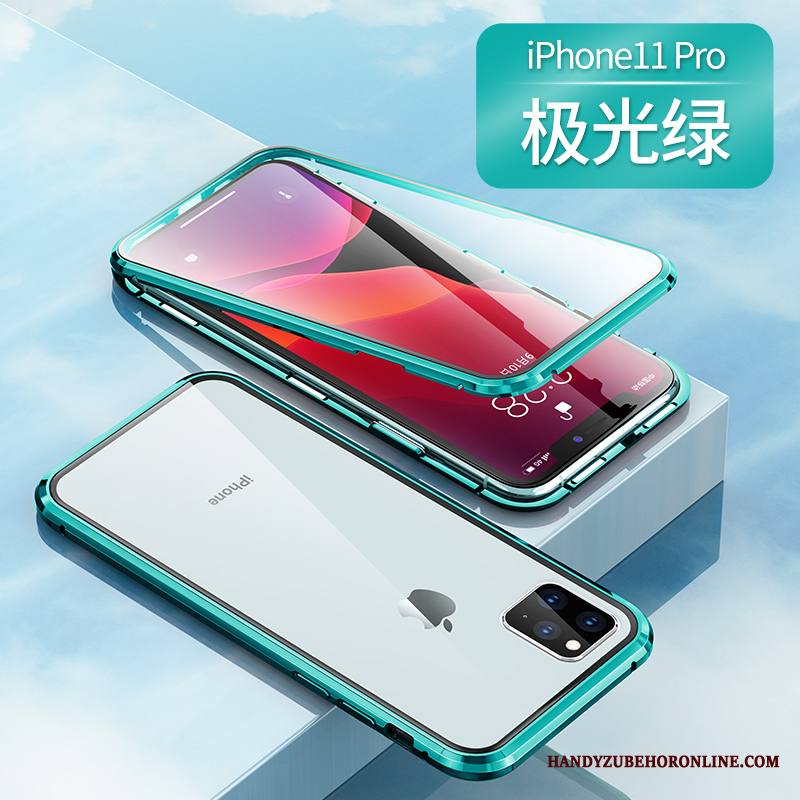 iPhone 11 Pro Max Kuori Ultra Läpinäkyvä Magneettinen Ohut Kaksipuolinen All Inclusive Puhelimen Kuoret