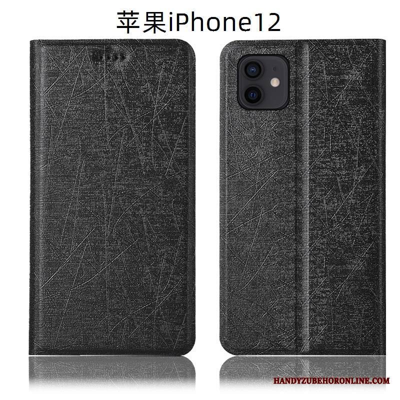 iPhone 12 Kuori Murtumaton Kuoret Musta Kotelo Johdin Puhelimen Kuoret Nahkakotelo