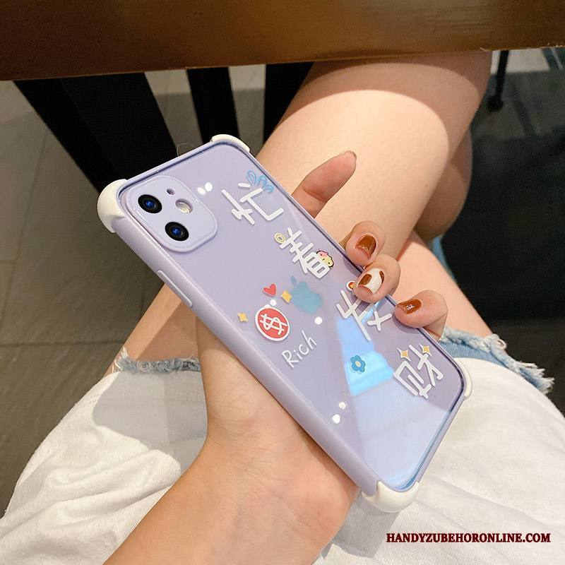 iPhone 12 Mini All Inclusive Kuori Kiinalainen Tyyli Rikkaus Läpinäkyvä Uusi Violetti