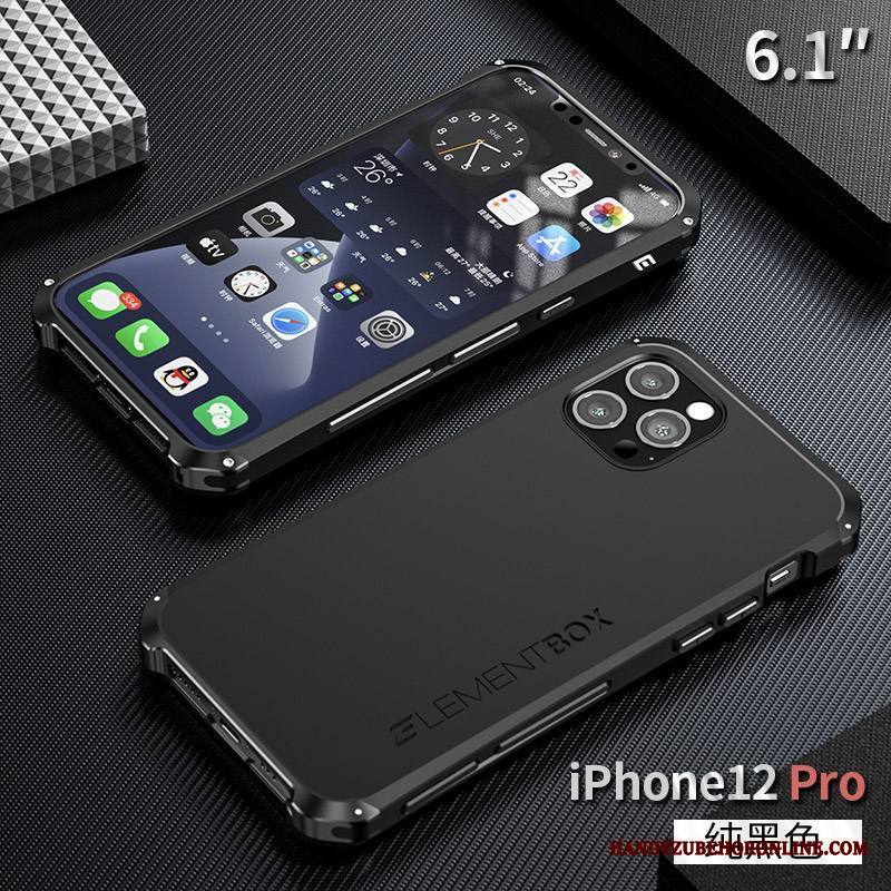 iPhone 12 Pro Kuori Puhelimen Kuoret Silikoni Metalli Murtumaton All Inclusive Sininen