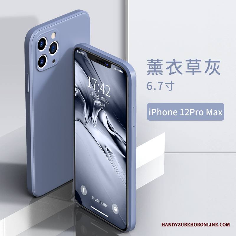 iPhone 12 Pro Max Kuori All Inclusive Silikoni Persoonallisuus Uusi Violetti Pehmeä Neste Kotelo