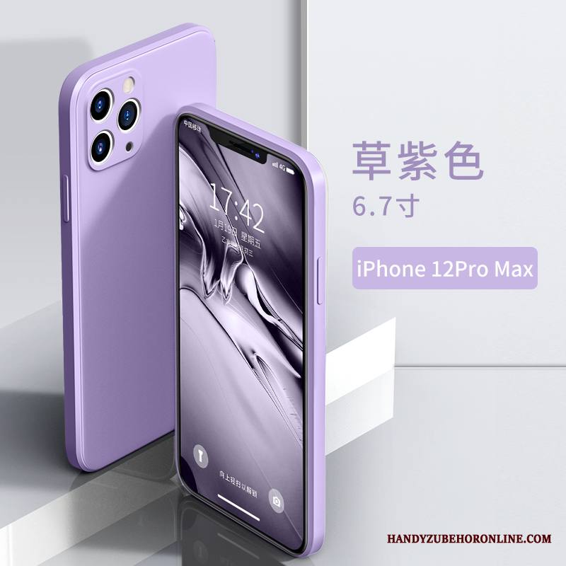 iPhone 12 Pro Max Kuori All Inclusive Silikoni Persoonallisuus Uusi Violetti Pehmeä Neste Kotelo