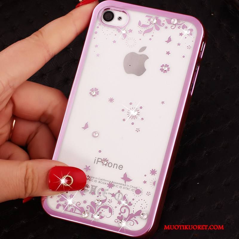 iPhone 4/4s Kuori Rhinestone Inlay Puhelimen Kuoret Suojaus Syvä Väri Kulta Violetti Kova