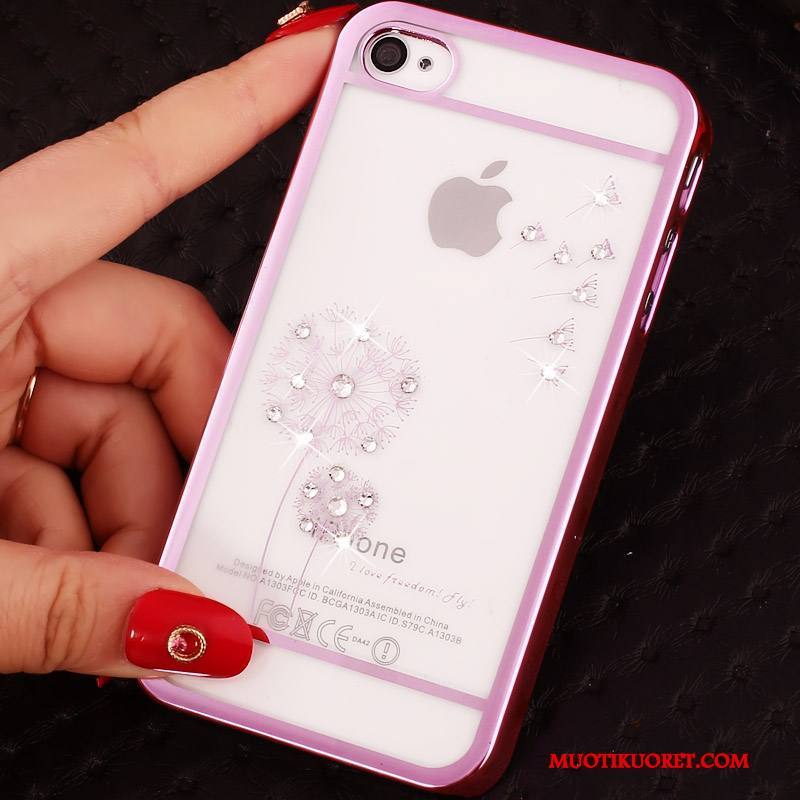 iPhone 4/4s Kuori Rhinestone Inlay Puhelimen Kuoret Suojaus Syvä Väri Kulta Violetti Kova