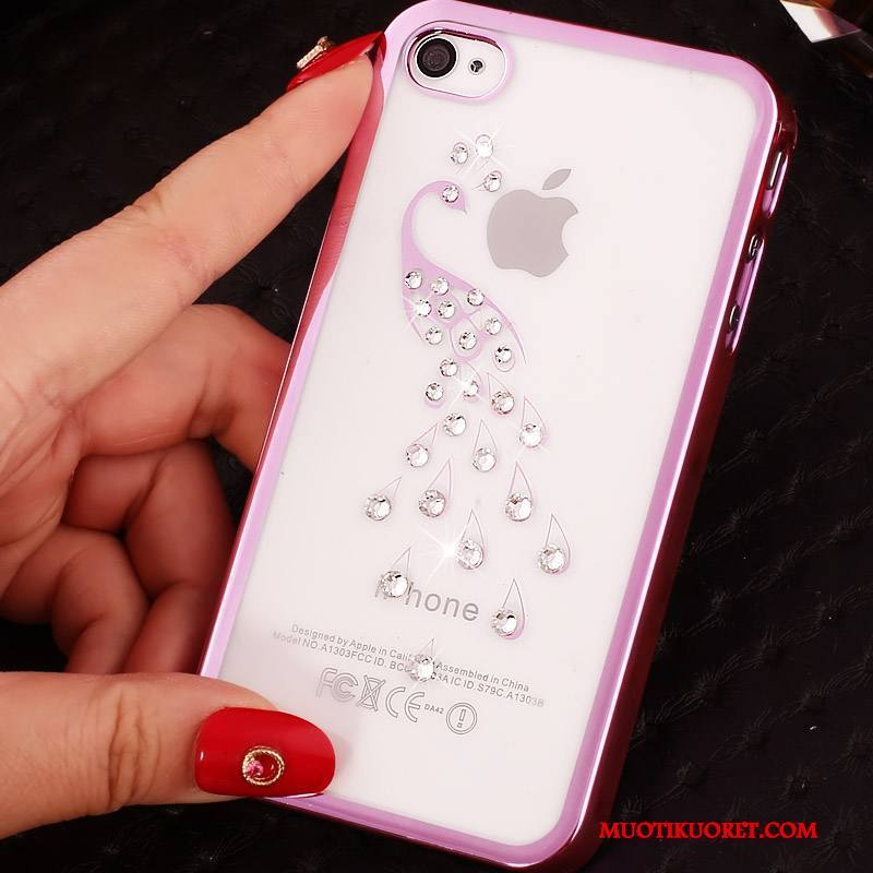 iPhone 4/4s Kuori Rhinestone Inlay Puhelimen Kuoret Suojaus Syvä Väri Kulta Violetti Kova