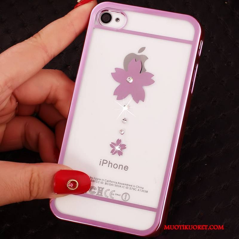 iPhone 4/4s Kuori Rhinestone Inlay Puhelimen Kuoret Suojaus Syvä Väri Kulta Violetti Kova