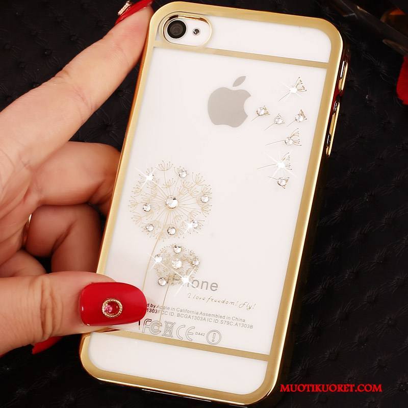 iPhone 4/4s Kuori Rhinestone Inlay Puhelimen Kuoret Suojaus Syvä Väri Kulta Violetti Kova