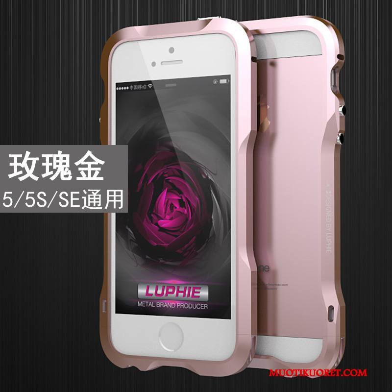 iPhone 5/5s Kuori Uusi Metalli Murtumaton Pinkki Puhelimen Kuoret Kulta Kehys