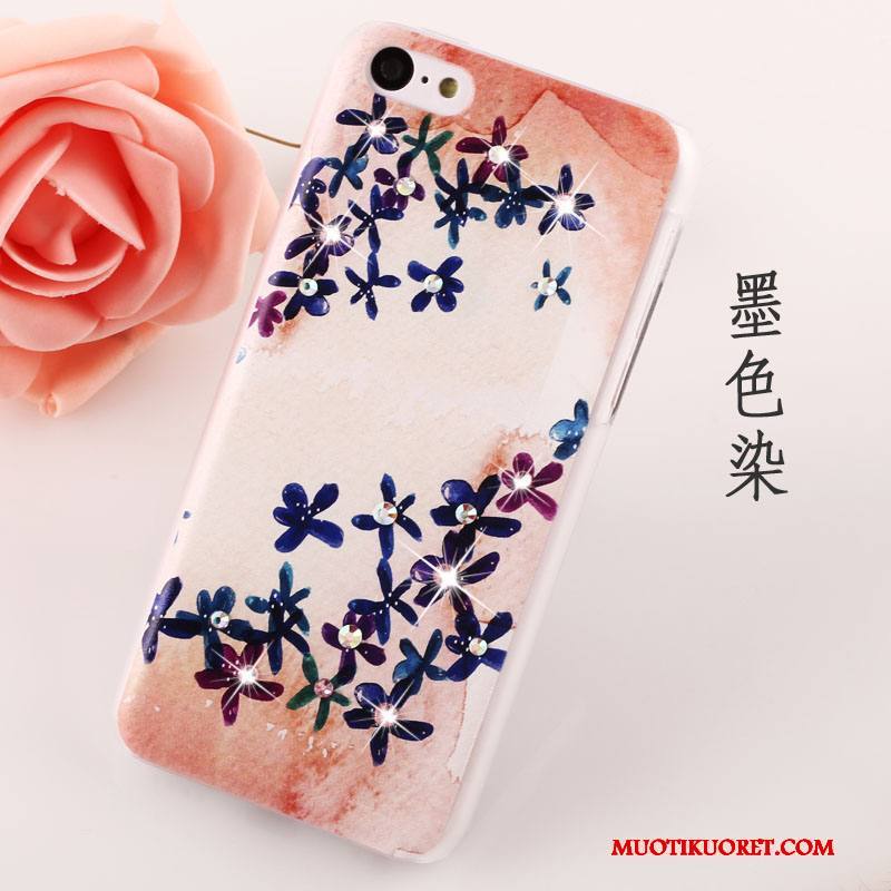 iPhone 5c Kuori Kova Puhelimen Kuoret Trendi Pesty Suede Kotelo Strassi Murtumaton