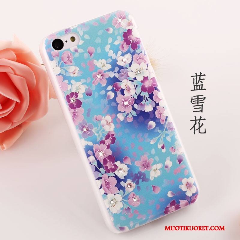 iPhone 5c Kuori Kova Puhelimen Kuoret Trendi Pesty Suede Kotelo Strassi Murtumaton