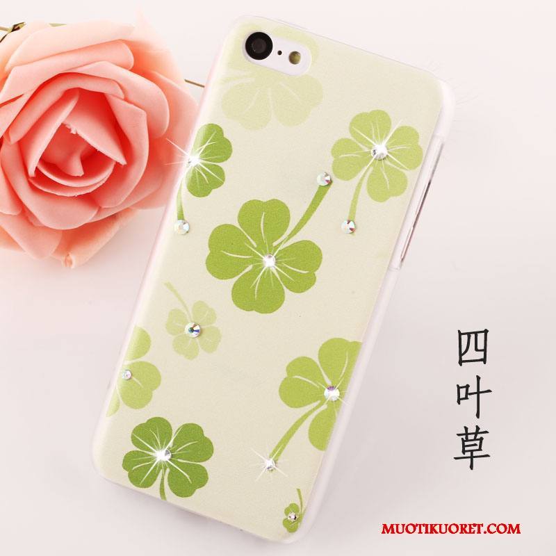 iPhone 5c Kuori Kova Puhelimen Kuoret Trendi Pesty Suede Kotelo Strassi Murtumaton