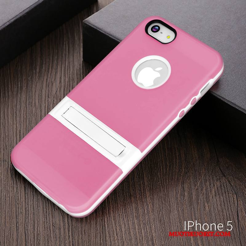 iPhone 5c Kuori Suojaus Puhelimen Kuoret Violetti Pesty Suede Kevyt Tuki Kotelo