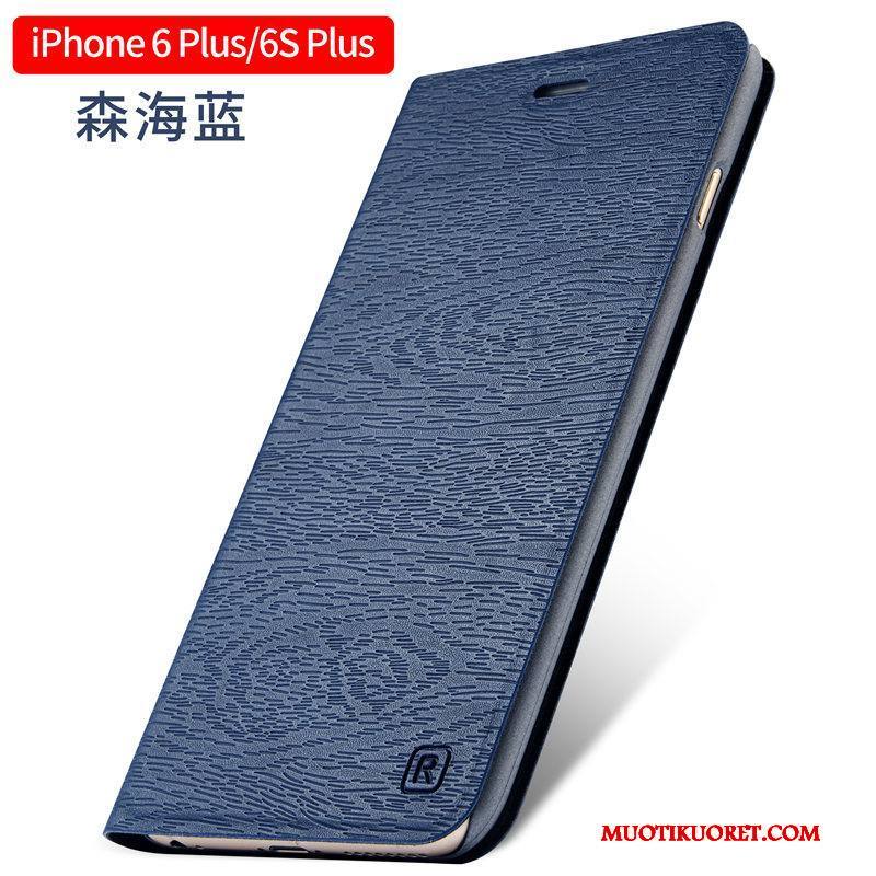 iPhone 6/6s Plus Kuori Murtumaton Nahkakotelo Sininen Puhelimen Kuoret Simpukka Suojaus