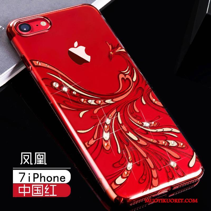 iPhone 7 Kuori Läpinäkyvä All Inclusive Kotelo Punainen Ylellisyys Puhelimen Kuoret