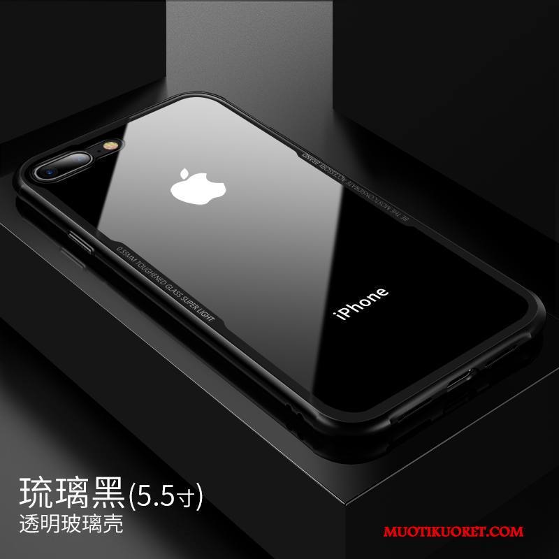 iPhone 7 Plus Kuori Ultra Kotelo Lasi Uusi Musta Ohut Murtumaton
