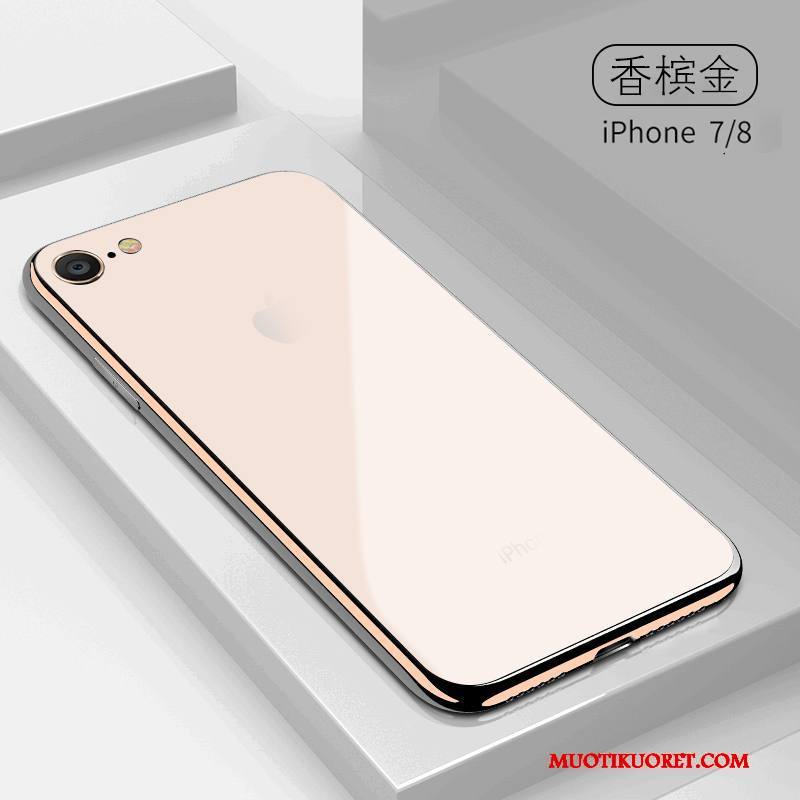 iPhone 7 Puhelimen Kuoret All Inclusive Kuori Kulta Lasi Uusi